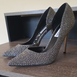 Steve Madden Glittering Black and Silver Heels